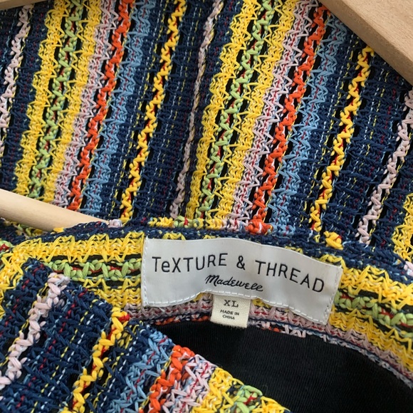 Madewell Texture and Thread Rainbow Stripe Tie Straps Size XL Festival Crochet - Picture 8 of 9
